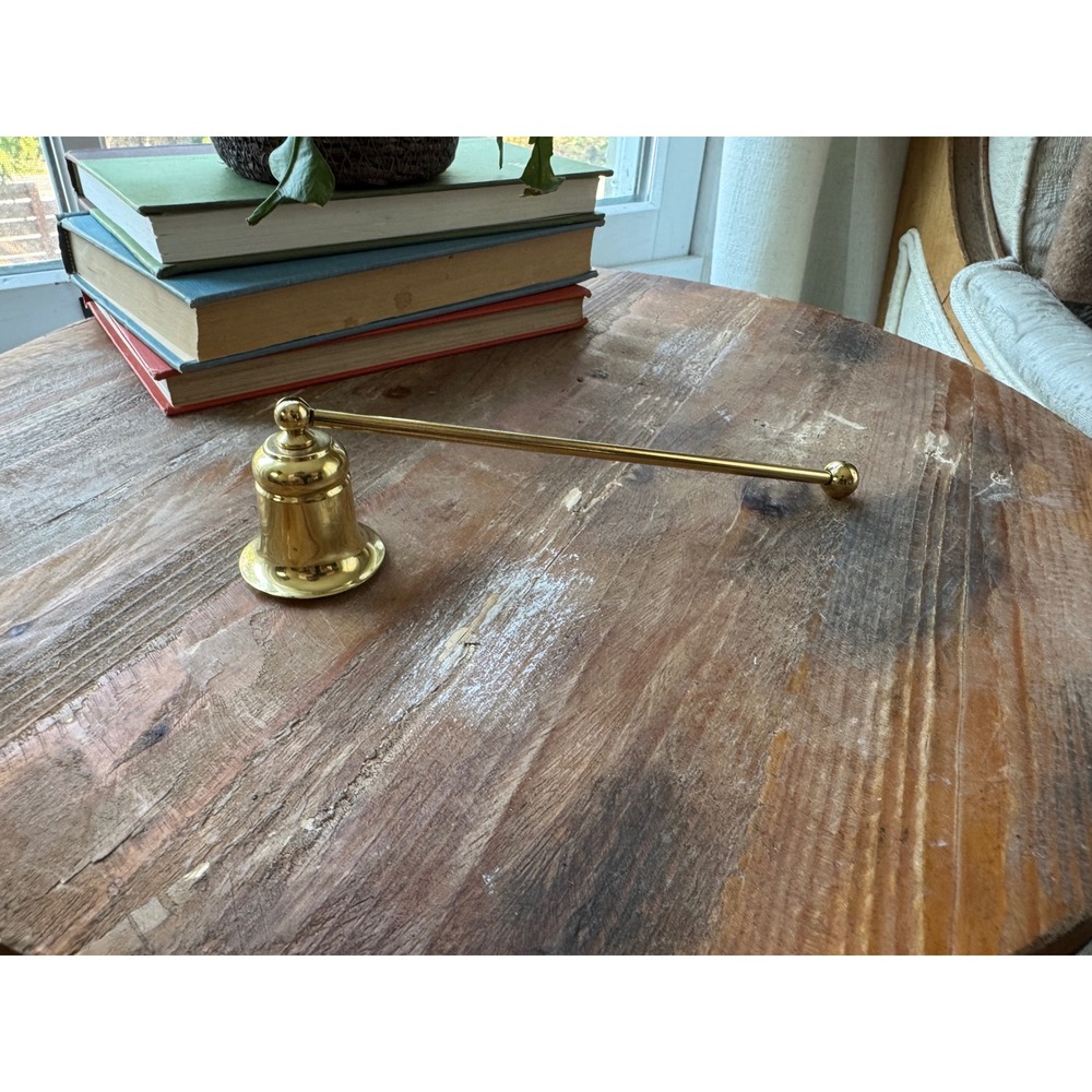 Vintage Polished Brass Candle Snuffer Long Handle Bell Shape Swivel Head 7.75in